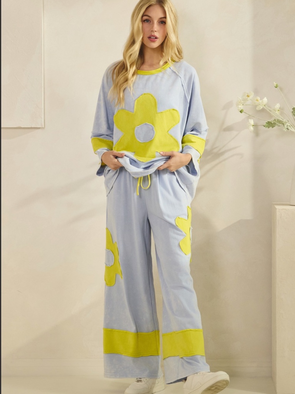 💕 Sage + Fig 2-piece Wide-Leg lounge set